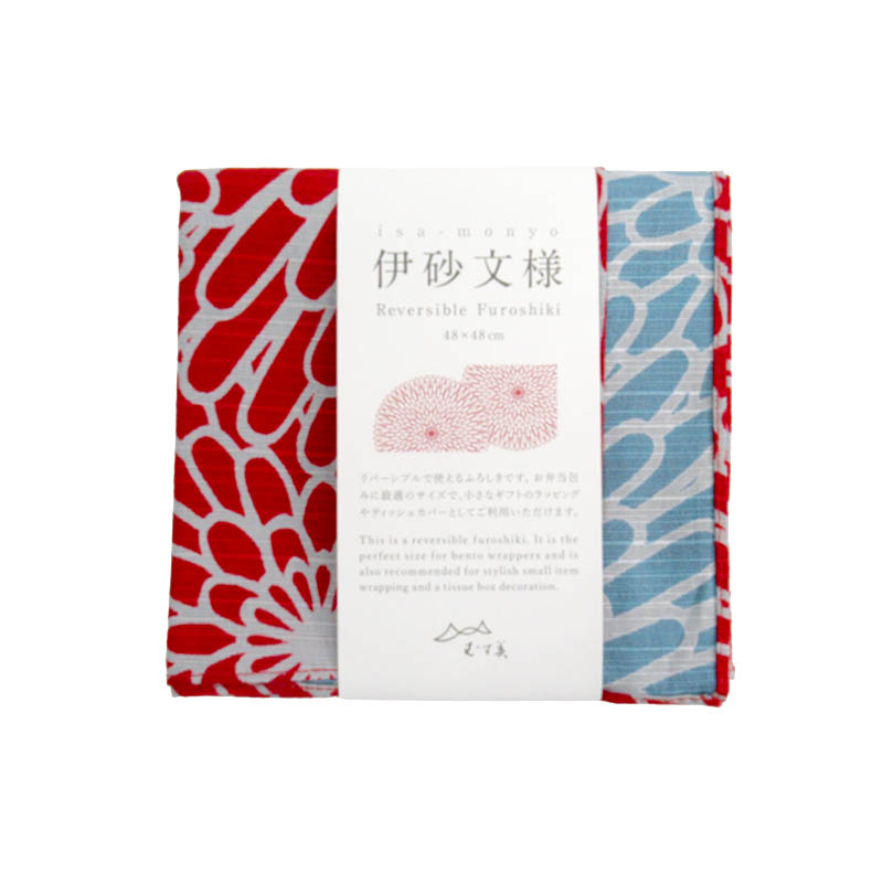 むす美 48 伊砂文様 両面 菊 アカ/セイジ